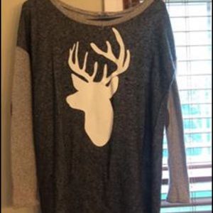 Elbow Patch Deer Sweater (Small)